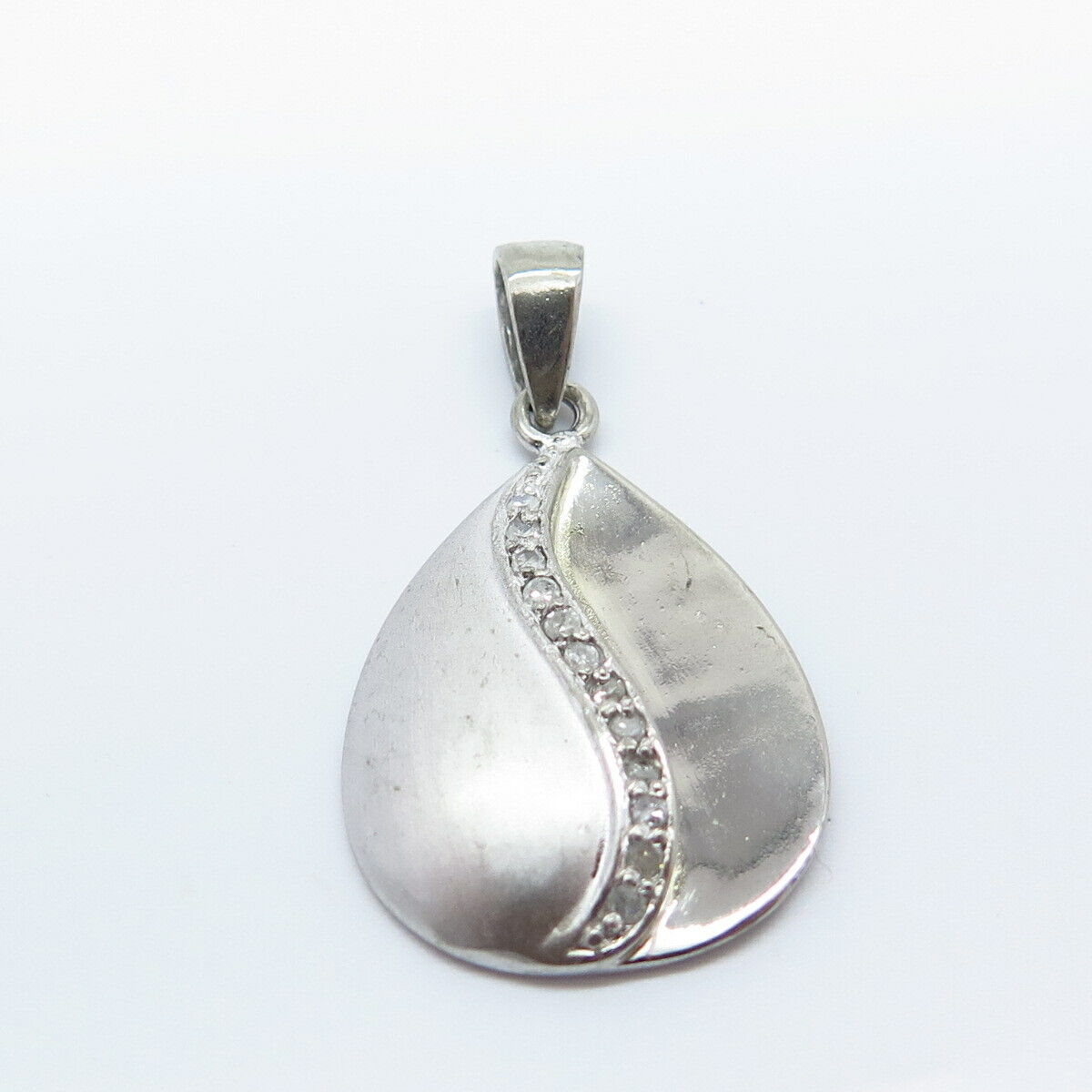 925 Sterling Silver Real White Diamond Pendant