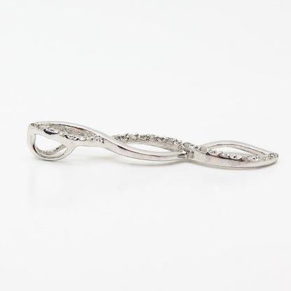 925 Sterling Silver Real Diamond Braided Design Slide Pendant