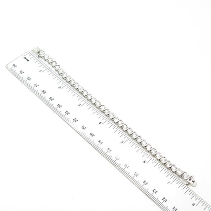 925 Sterling Silver C Z Tennis Link Bracelet 7"