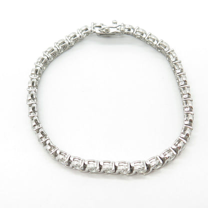 925 Sterling Silver C Z Tennis Link Bracelet 7"