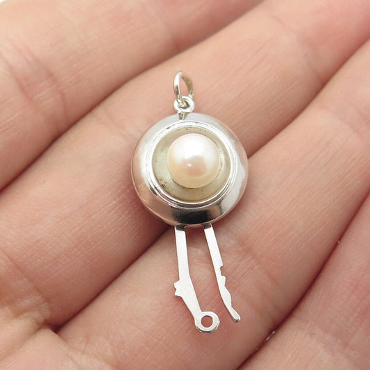 925 Sterling Silver Vintage Real Pearl Necklace lock