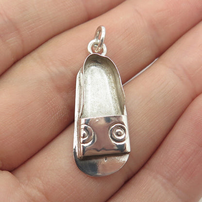 925 Sterling Silver Vintage Ethnic Shoe Charm Pendant