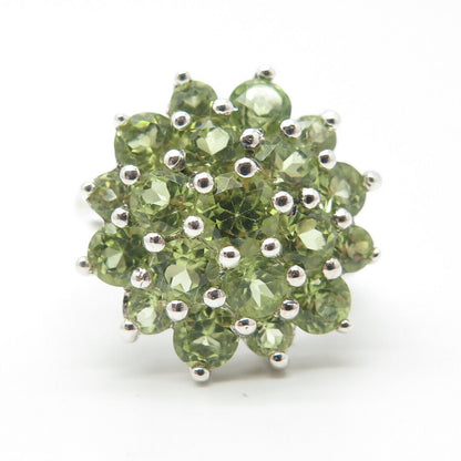 925 Sterling Silver Chuck Clemency Real Peridot Gemstone Ring Size 7.75