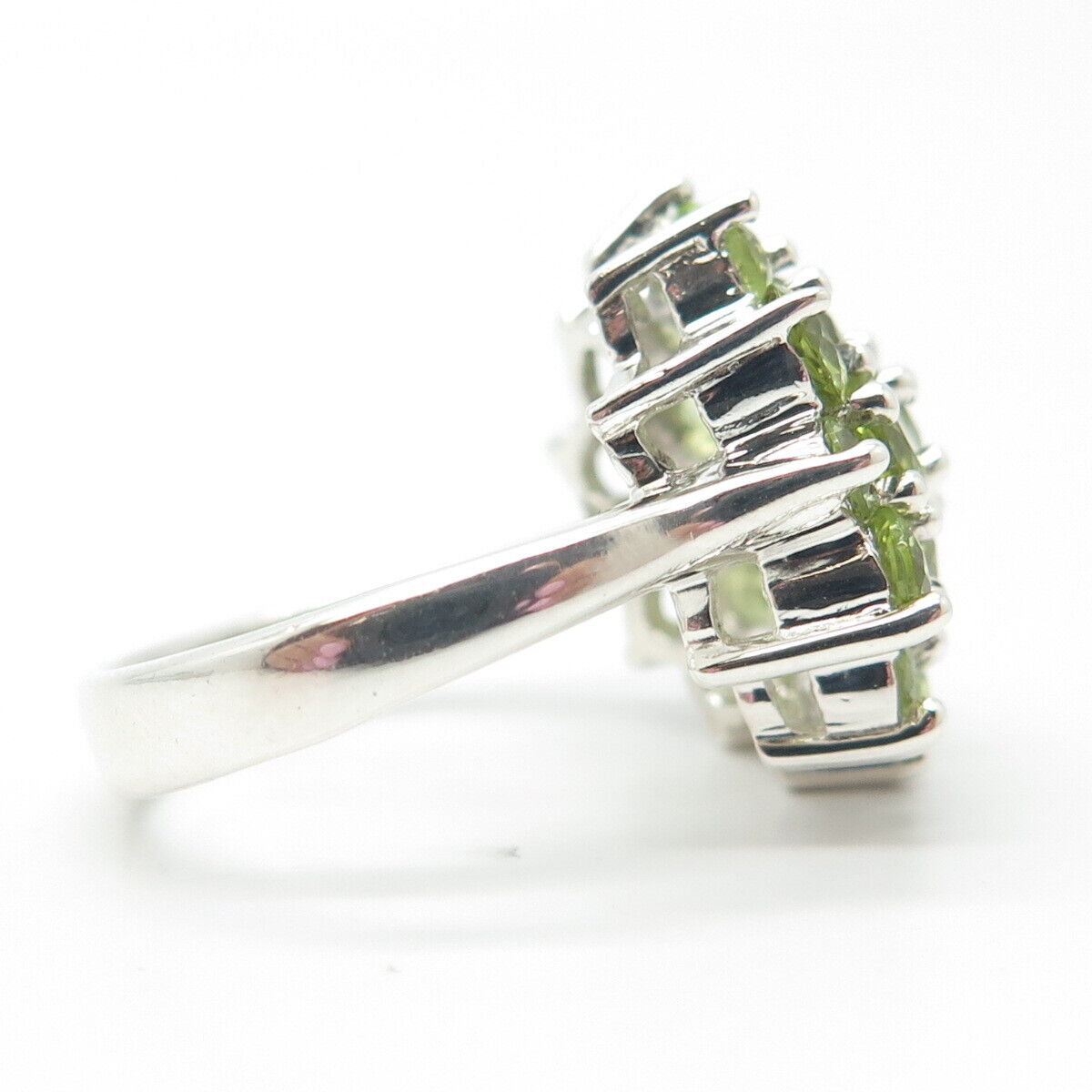 925 Sterling Silver Chuck Clemency Real Peridot Gemstone Ring Size 7.75