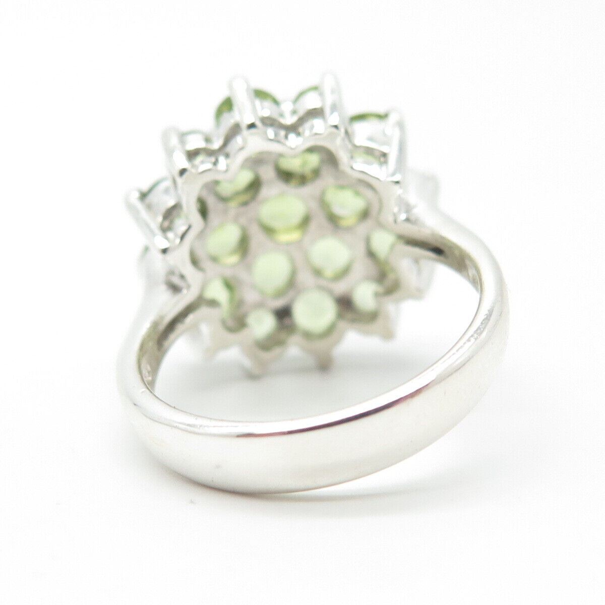 925 Sterling Silver Chuck Clemency Real Peridot Gemstone Ring Size 7.75