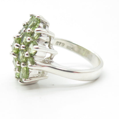 925 Sterling Silver Chuck Clemency Real Peridot Gemstone Ring Size 7.75