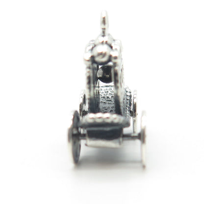 925 Sterling Silver Vintage Cinderella's Enchanted Carriage 3D Pendant