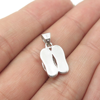 925 Sterling Silver Vintage Flip-Flops 3D Pendant