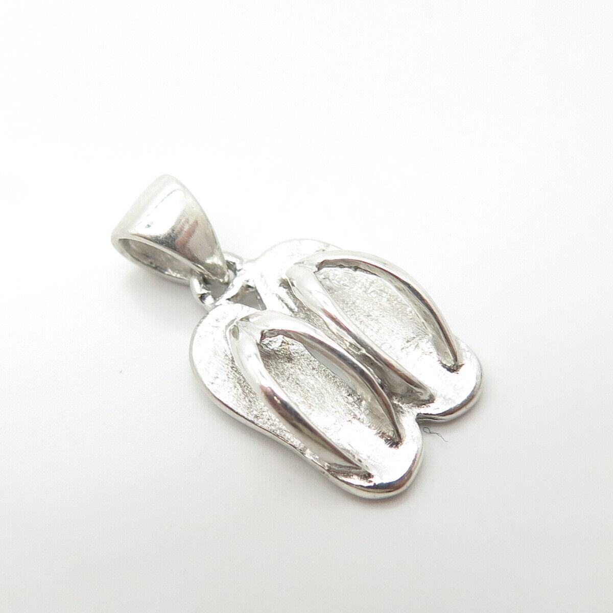 925 Sterling Silver Vintage Flip-Flops 3D Pendant