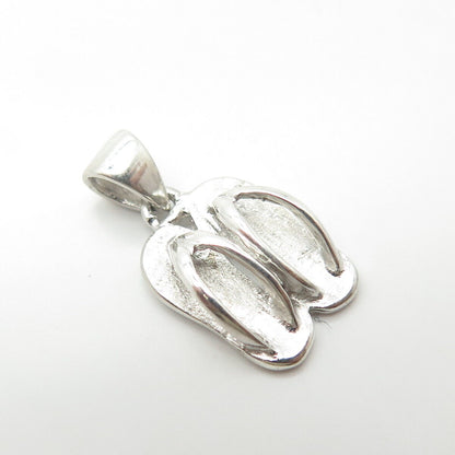 925 Sterling Silver Vintage Flip-Flops 3D Pendant