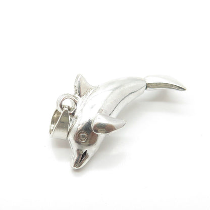 925 Sterling Silver Vintage Dolphin For Good Luck Pendant