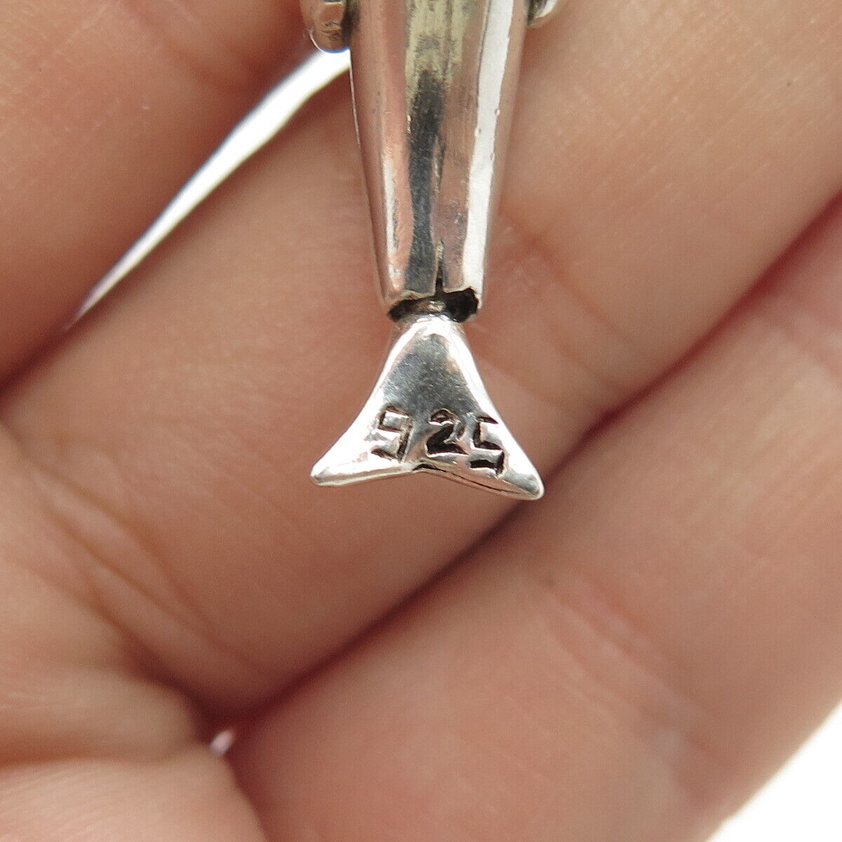 925 Sterling Silver Vintage Dolphin For Good Luck Pendant