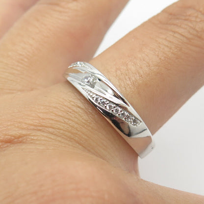 925 Sterling Silver Pave C Z Ring Size 11.25