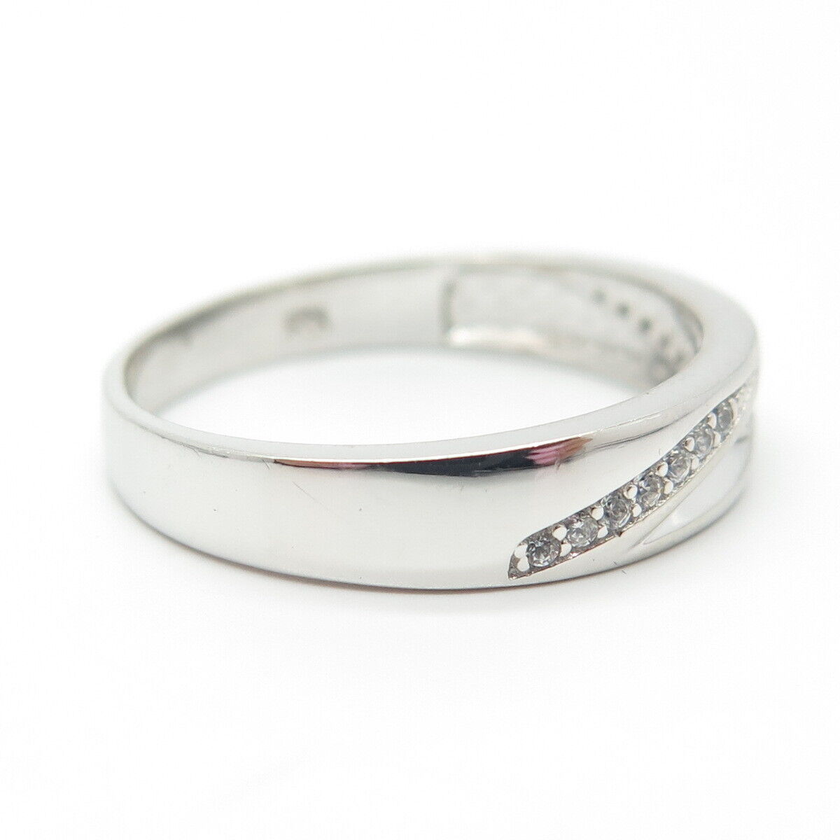 925 Sterling Silver Pave C Z Ring Size 11.25