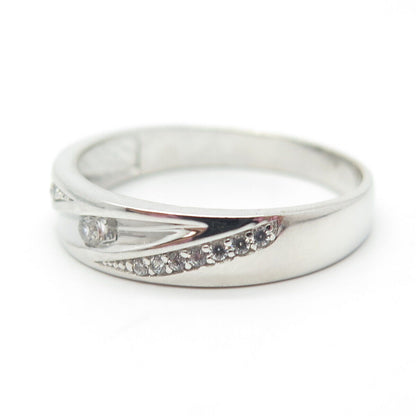 925 Sterling Silver Pave C Z Ring Size 11.25