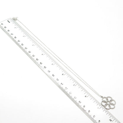 925 Sterling Silver Pave C Z Rolo Chain Necklace 16"