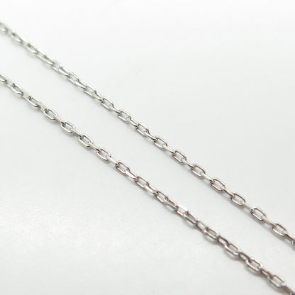 925 Sterling Silver Pave C Z Rolo Chain Necklace 16"