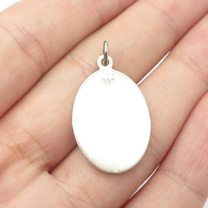 925 Sterling Silver Vintage Enamel Saint Gerard Pray For Us Religious Pendant