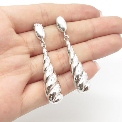 925 Sterling Silver Vintage Milor Twisted Teardrop Earrings