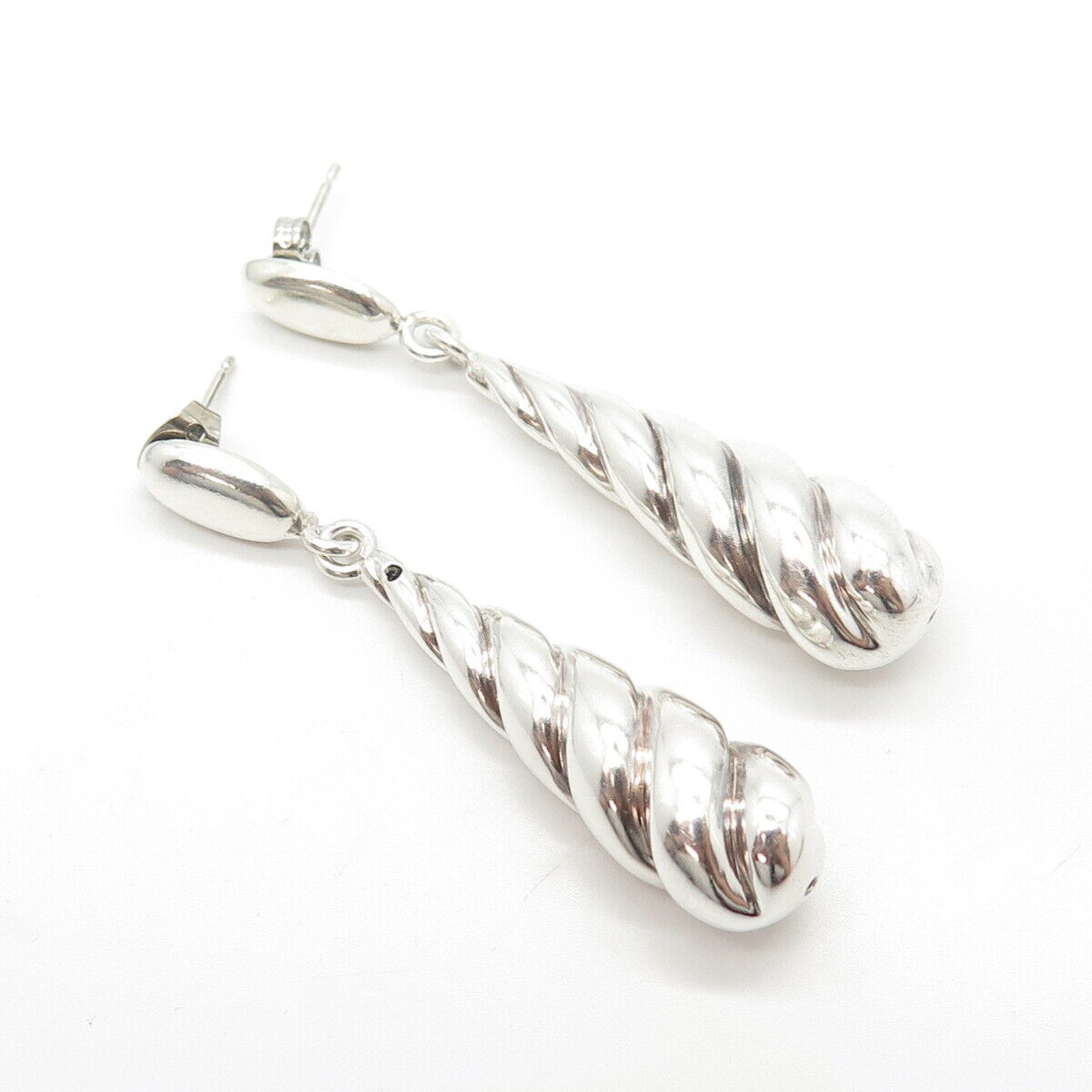 925 Sterling Silver Vintage Milor Twisted Teardrop Earrings