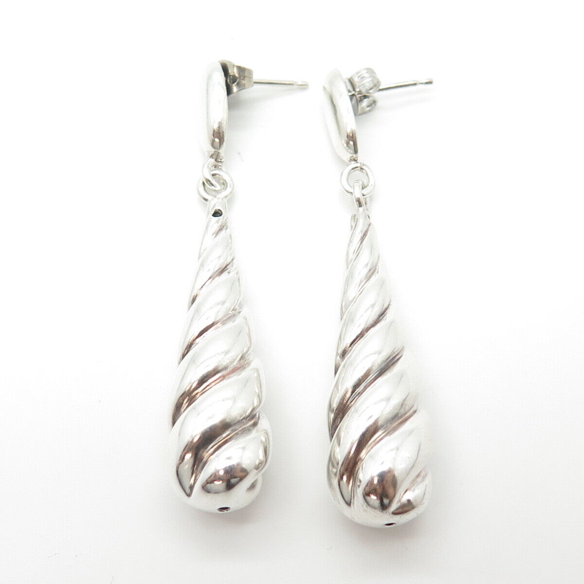 925 Sterling Silver Vintage Milor Twisted Teardrop Earrings