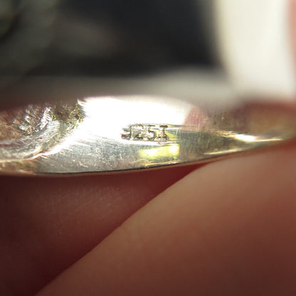 925 Sterling Silver Vintage Amethyst Citrine Peridot Topaz Gem Ring Size 6.75