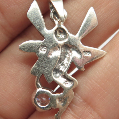 925 Sterling Silver Vintage C Z Naked Girl w/Wings Pendant