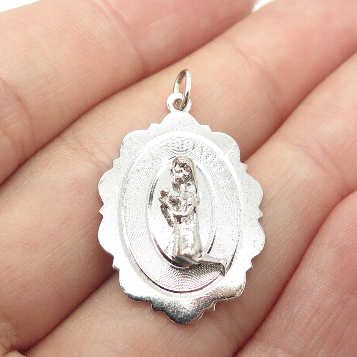 925 Sterling Silver Vintage "Confirmation" Religious Charm Pendant