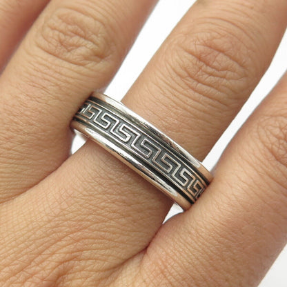 925 Sterling Silver Vintage Maze Rotating Band Ring Size 13