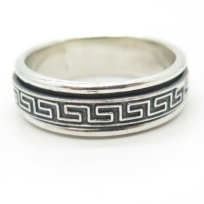 925 Sterling Silver Vintage Maze Rotating Band Ring Size 13