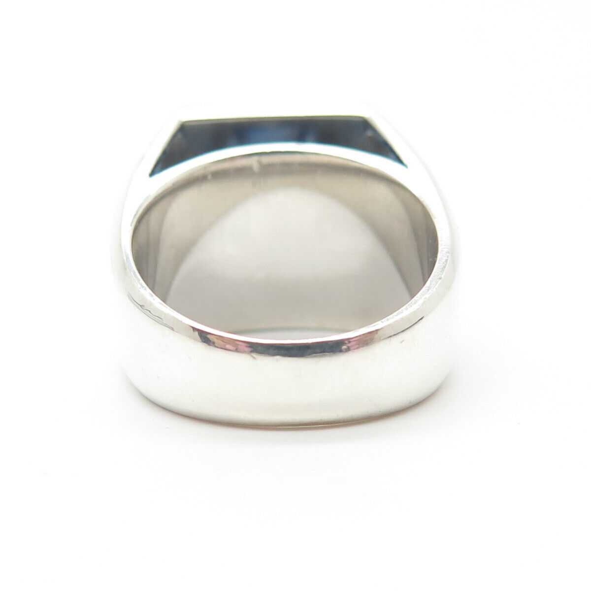 925 Sterling Silver Jette Blue Glass Ring Size 6.75