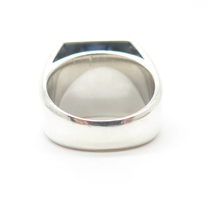 925 Sterling Silver Jette Blue Glass Ring Size 6.75