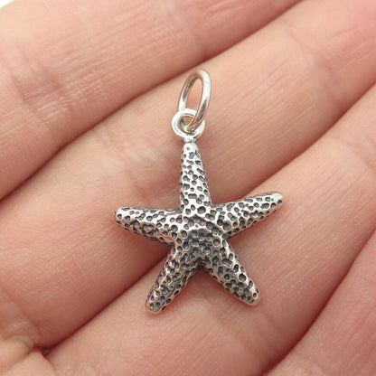 925 Sterling Silver Vintage Starfish Charm Pendant