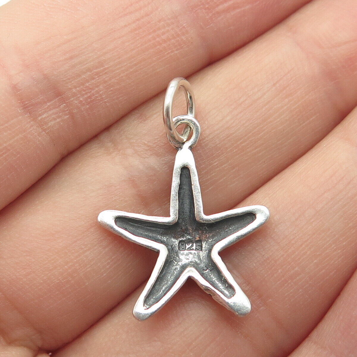 925 Sterling Silver Vintage Starfish Charm Pendant