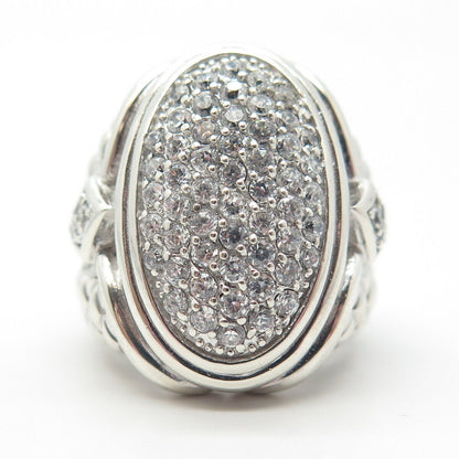 925 Sterling Silver Pave C Z Ring Size 5.5