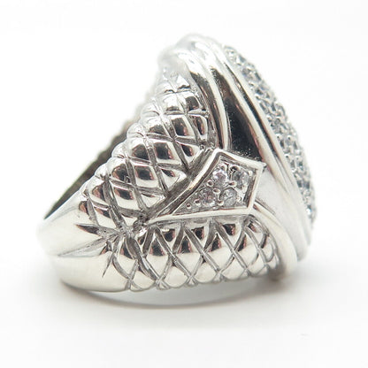 925 Sterling Silver Pave C Z Ring Size 5.5