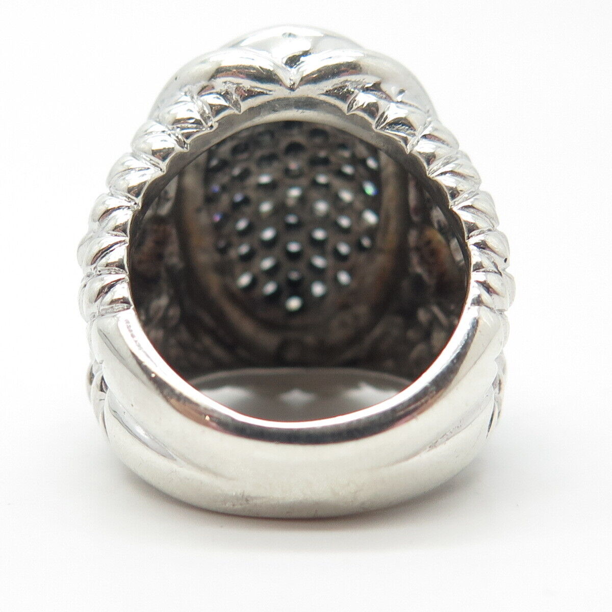 925 Sterling Silver Pave C Z Ring Size 5.5