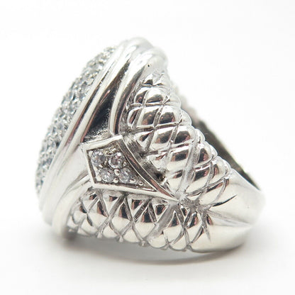 925 Sterling Silver Pave C Z Ring Size 5.5