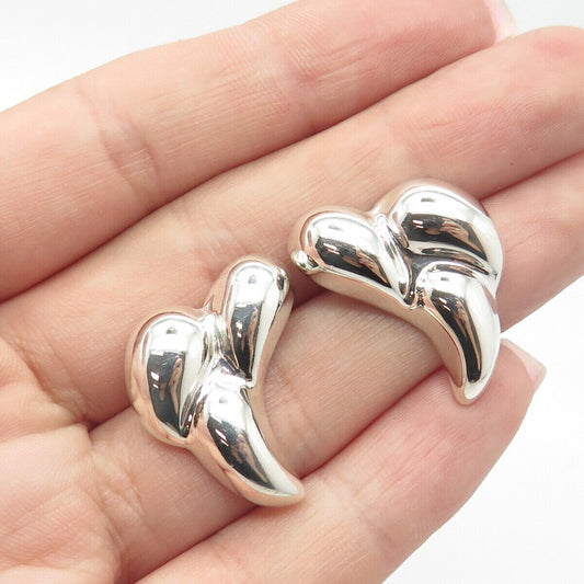 925 Sterling Silver Vintage Mexico Ribbed Stud Earrings