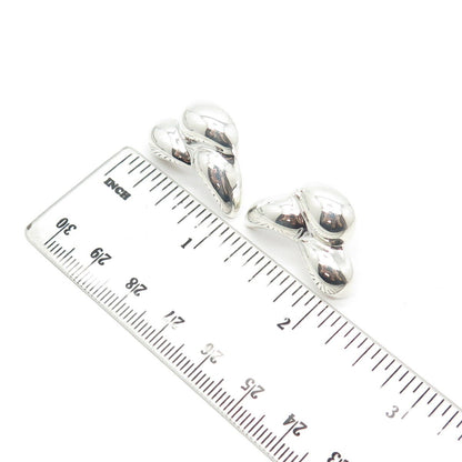 925 Sterling Silver Vintage Mexico Ribbed Stud Earrings