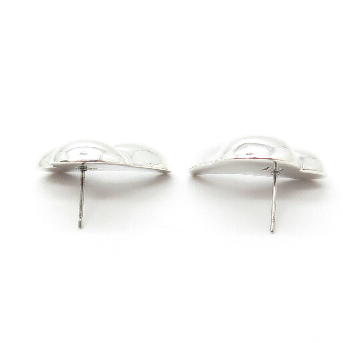 925 Sterling Silver Vintage Mexico Ribbed Stud Earrings