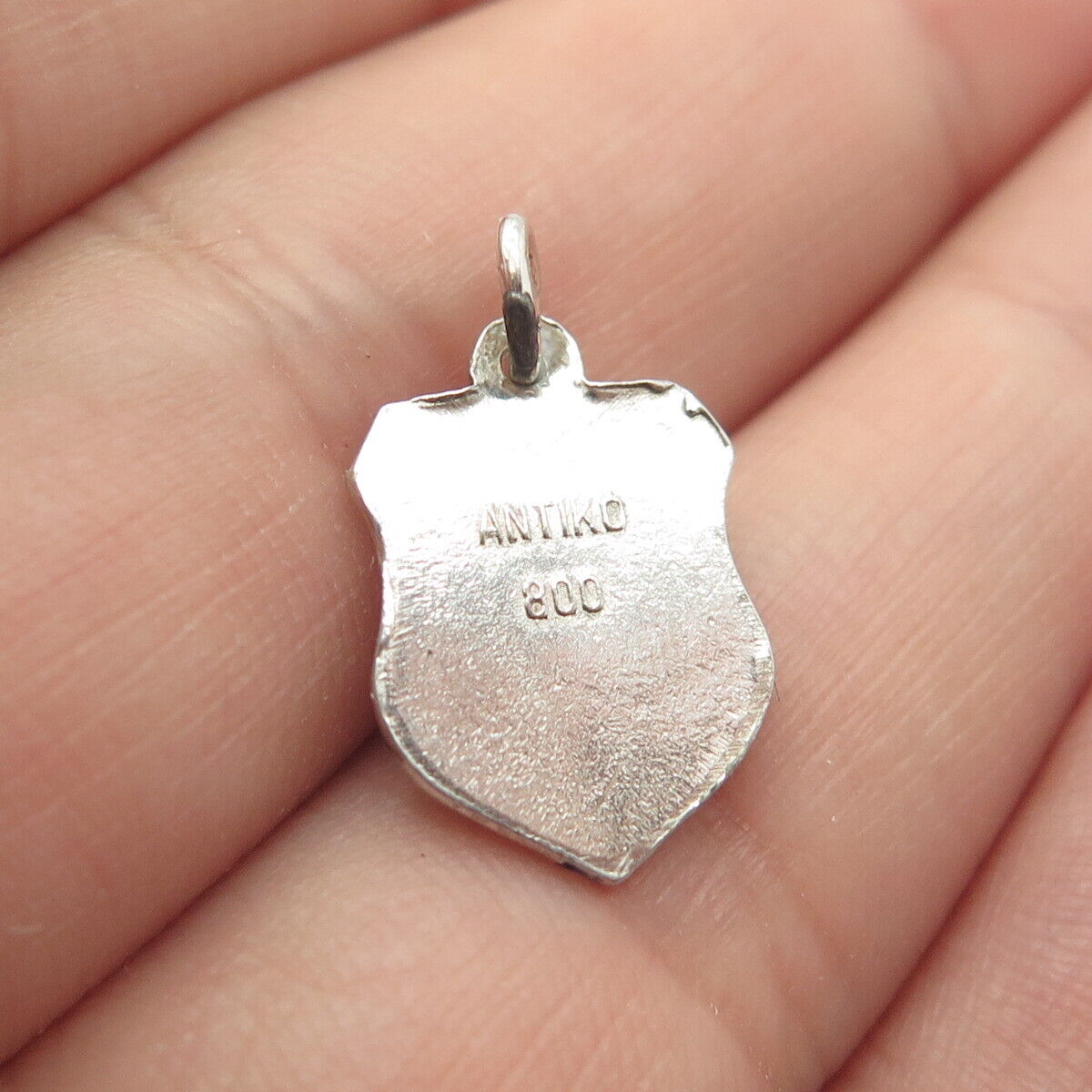 800 Silver Vintage Antiko Germany Enamel Schwarzwald Shield Charm Pendant