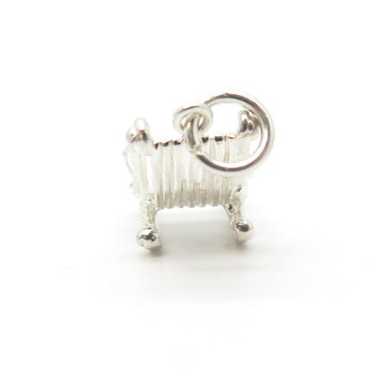 925 Sterling Silver Vintage Rocking Chair 3D Charm Pendant