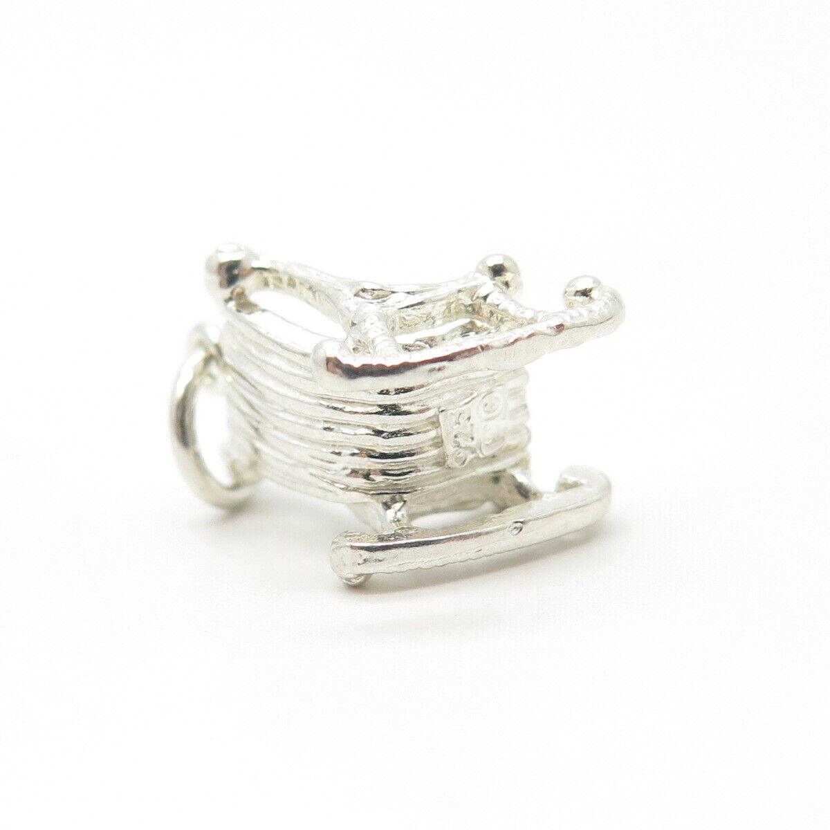 925 Sterling Silver Vintage Rocking Chair 3D Charm Pendant