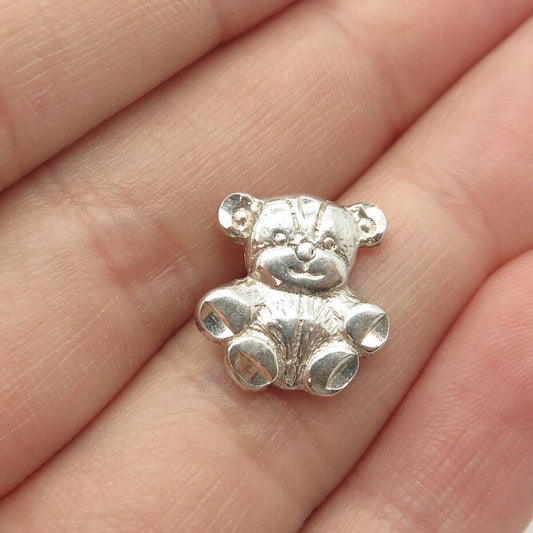 925 Sterling Silver Vintage Teddy Bear Pendant