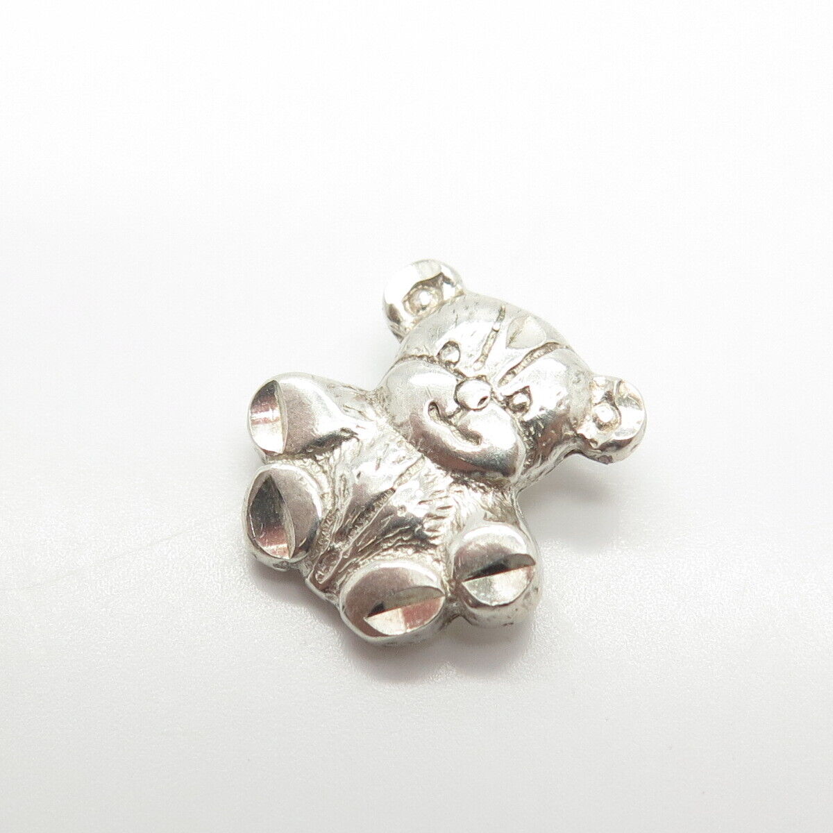 925 Sterling Silver Vintage Teddy Bear Pendant