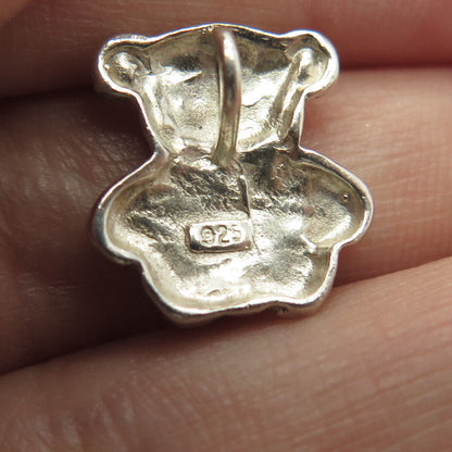 925 Sterling Silver Vintage Teddy Bear Pendant