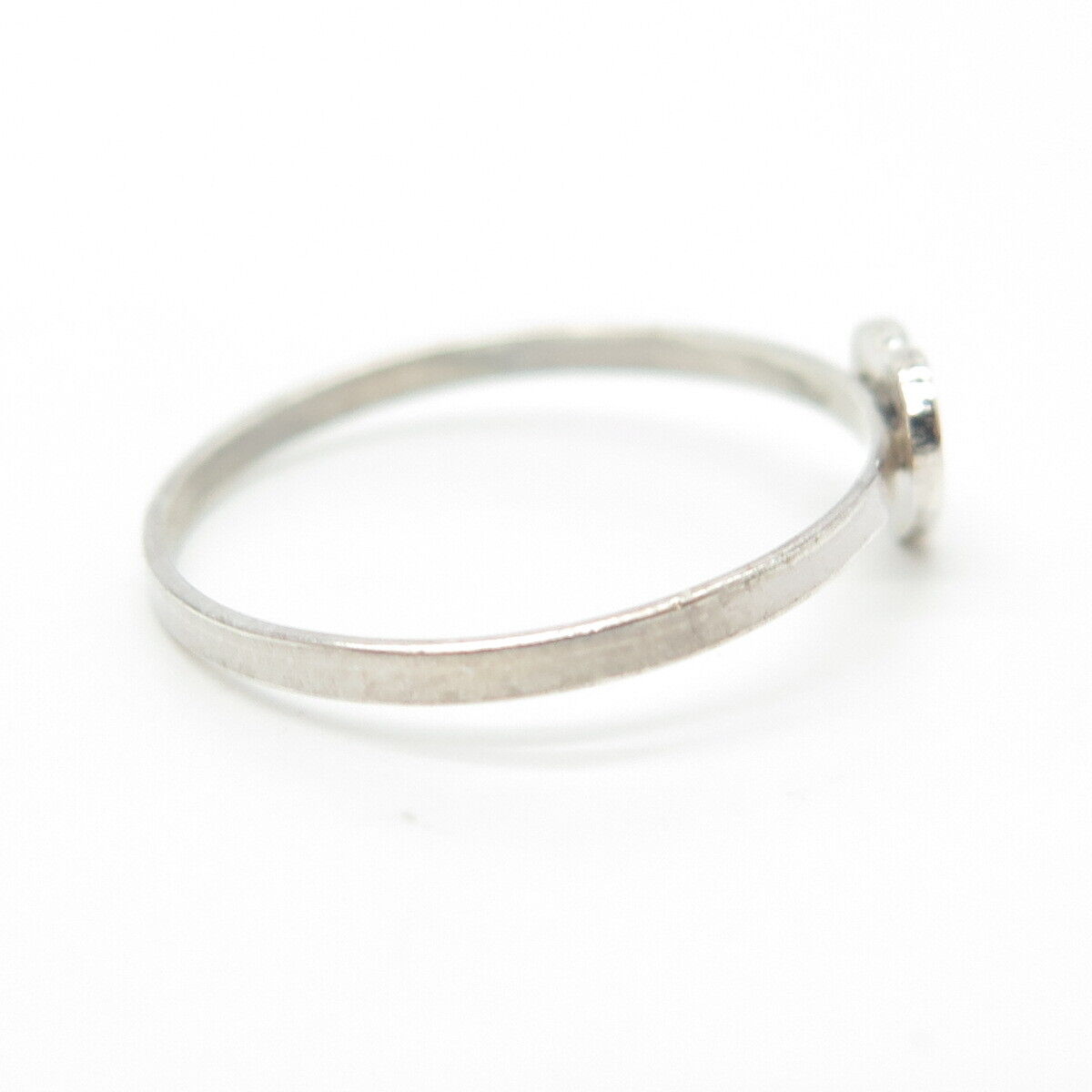 925 Sterling Silver Vintage Loving Heart Stackable Ring Size 7.5