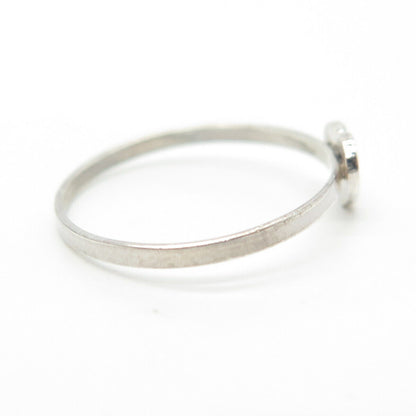 925 Sterling Silver Vintage Loving Heart Stackable Ring Size 7.5