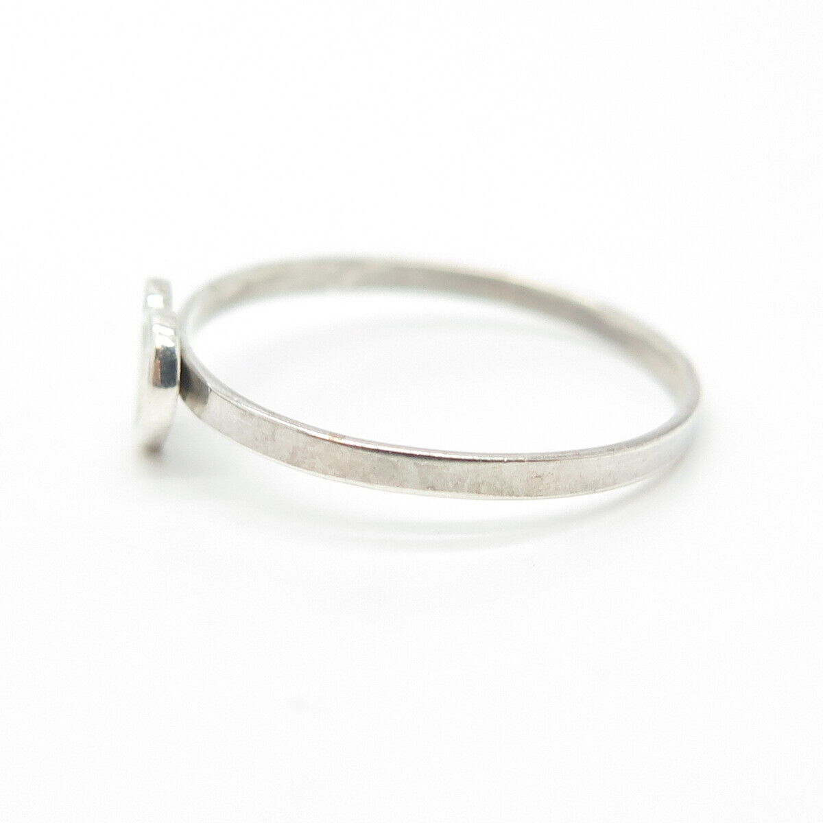 925 Sterling Silver Vintage Loving Heart Stackable Ring Size 7.5